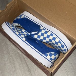 BRAND NEW BLUE CHECKERED VANS